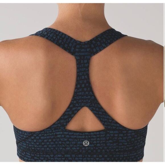 Lululemon Fast Lane Workout Bra Teal Size 10 - Picture 5 of 11